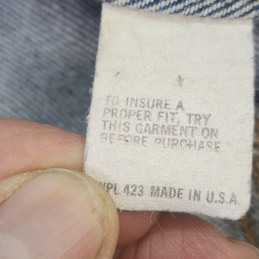 Vintage Levi's Vest Mens Small Blue Denim Trucker Button Front USA 70514 - Picture 8 of 9